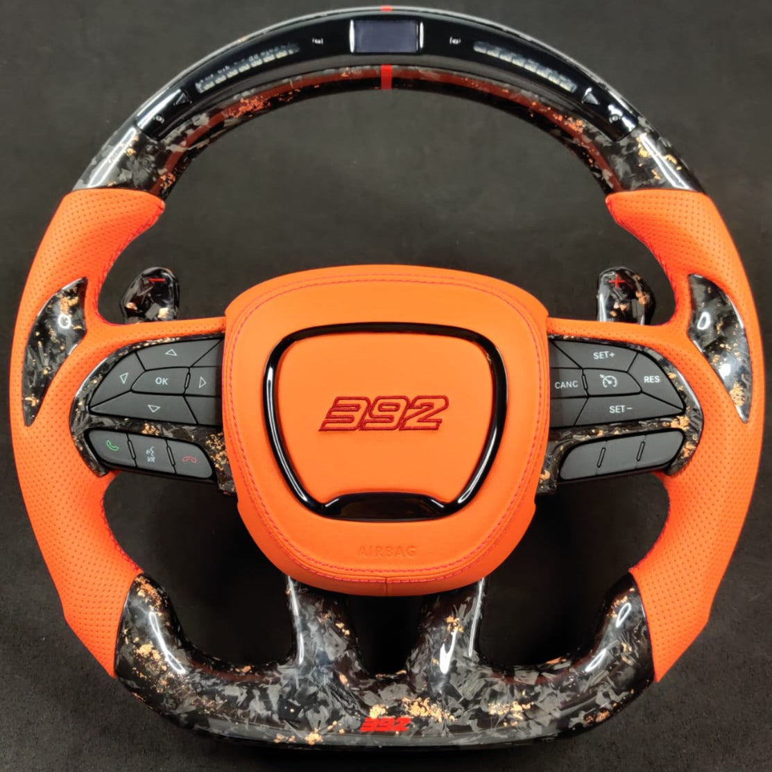 2015-2023 Dodge Charger Challenger Custom Carbon Fiber LED Steering Wheel - AutoLEDTech.com