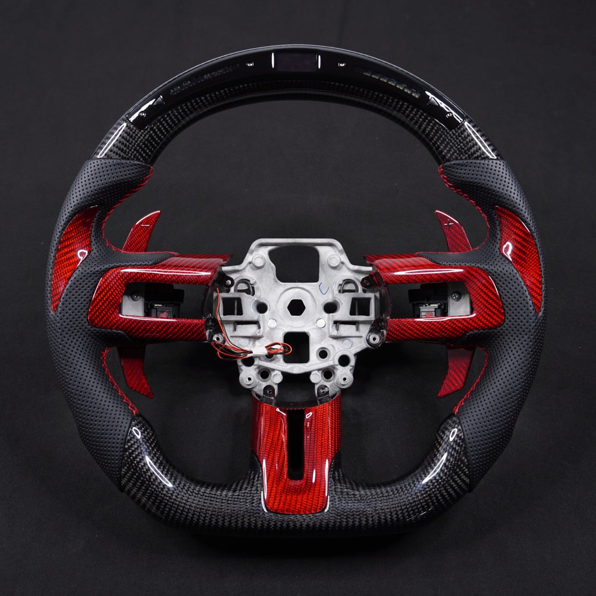 2024-2026+ Ford Mustang S650 Carbon Fiber LED Steering Wheel - AutoLEDTech.com