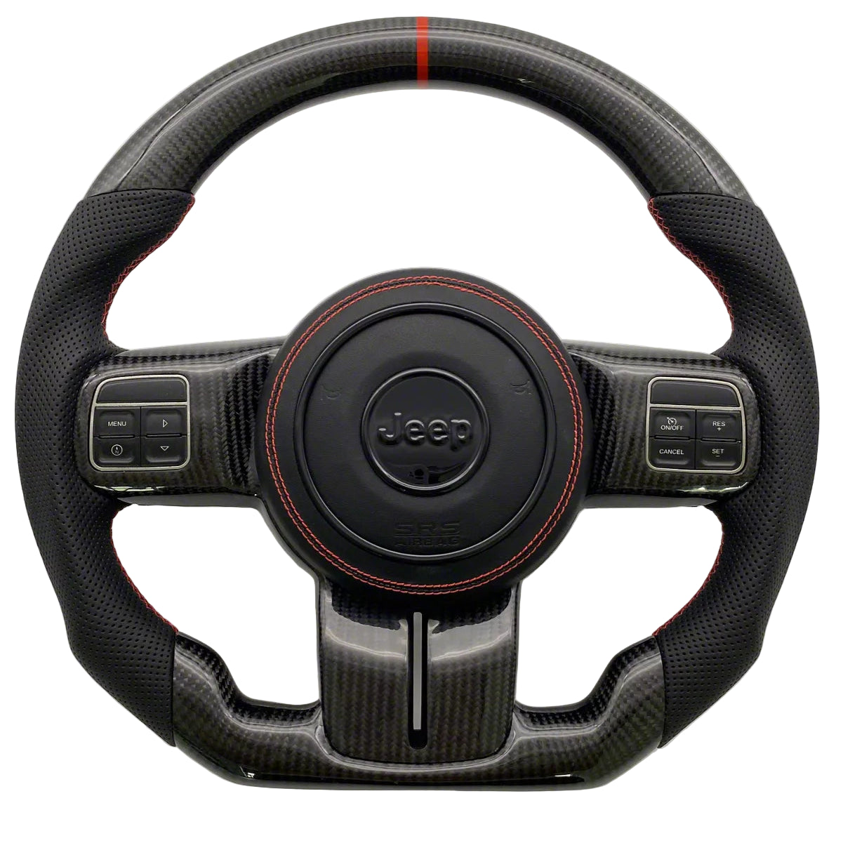 2019-2026+ Jeep Wrangler JL Gladiator JT Custom Carbon Fiber Steering Wheel - AutoLEDTech.com