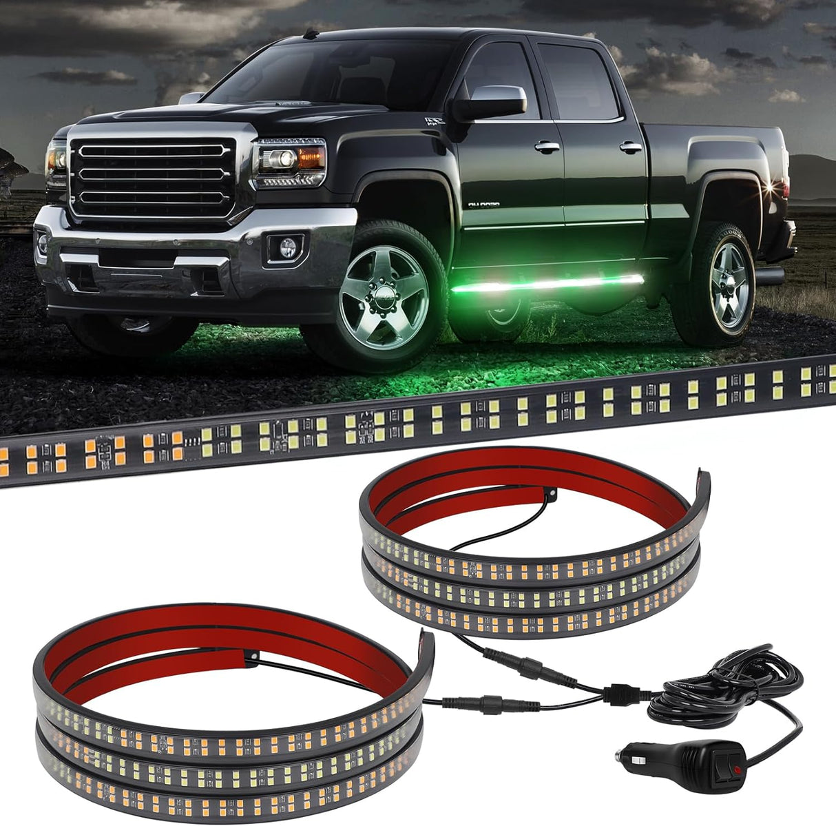 LED Strobe Rocker Lights Running Board Strips (70") - AutoLEDTech.com