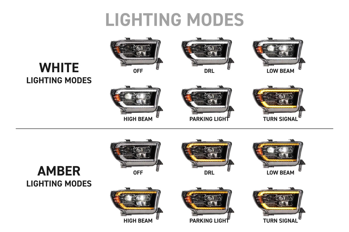 2007-2013 Toyota Tundra 2008-2017 Sequoia XB EVO LED DRL Headlights - AutoLEDTech.com