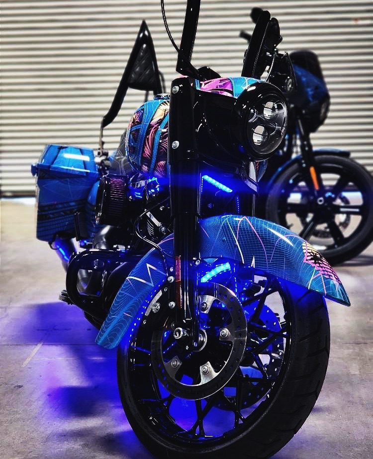 Motorcycle Cruiser Flow Series LED Underbody 13-Piece Lighting Kit - AutoLEDTech.com