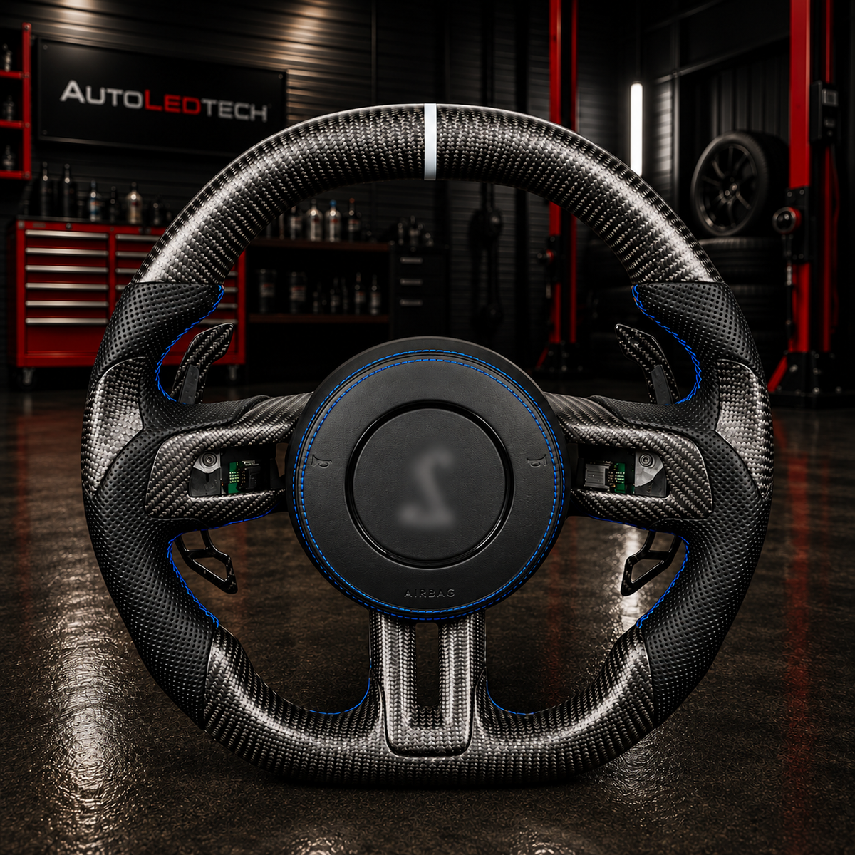 2015-2023 Ford Mustang Custom Carbon Fiber Steering Wheel