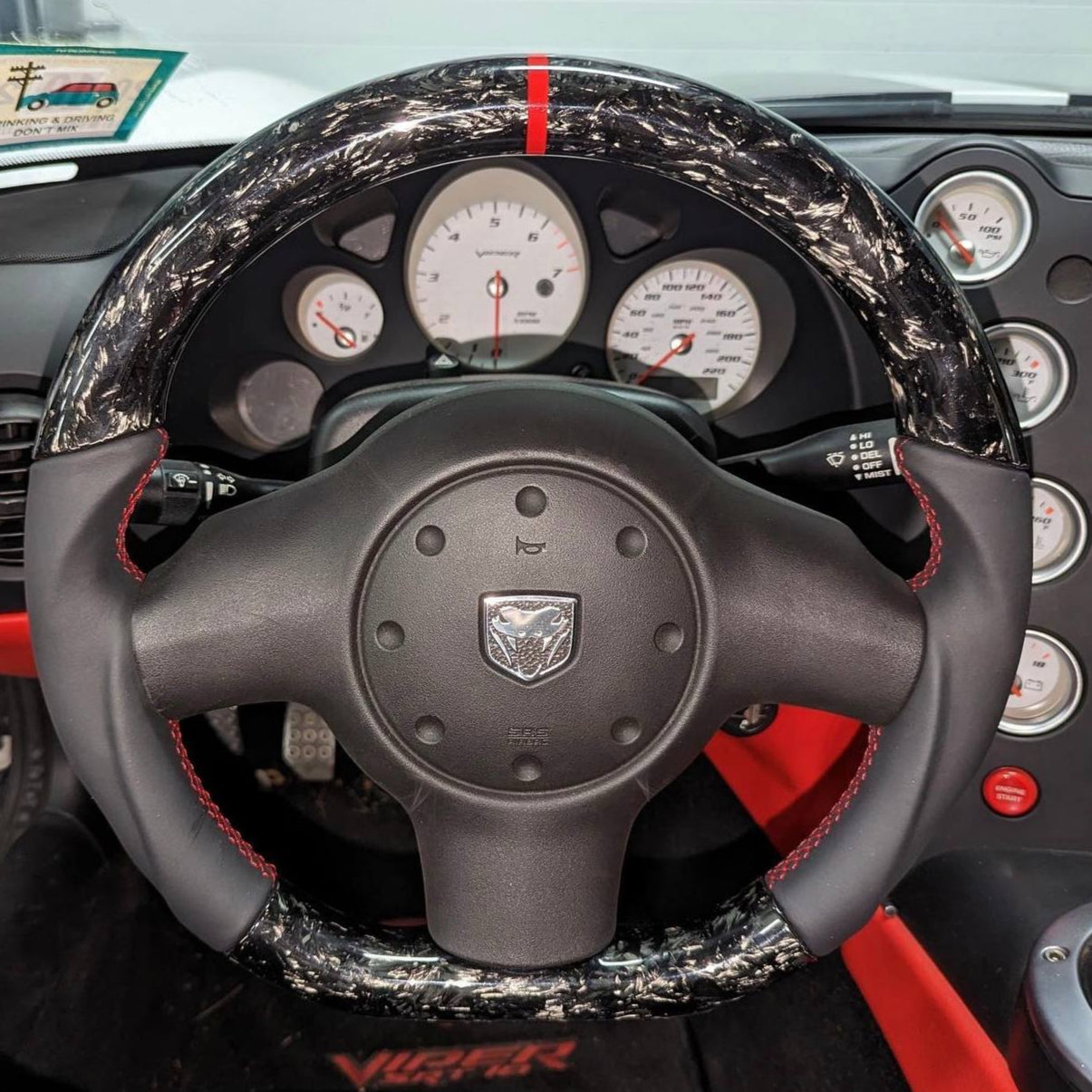 1996-2010 Dodge Viper Custom Carbon Fiber LED Steering Wheel