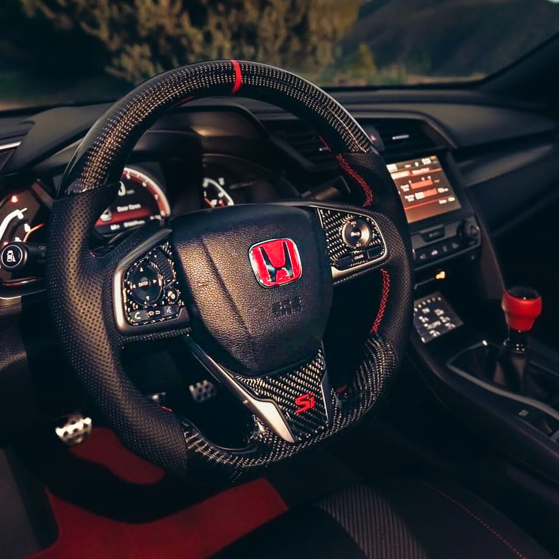 2016-2021 Honda Civic Custom Carbon Fiber Steering Wheel