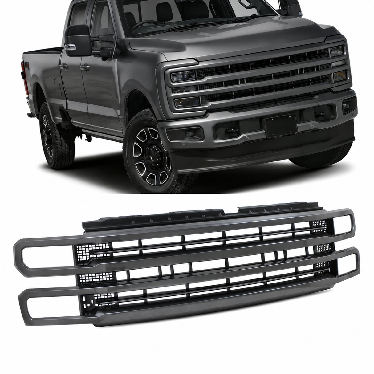 2023-2027+ Ford Super Duty F250/F350 Platinum Grill - AutoLEDTech.com