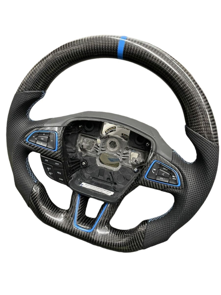 2015-2026+ Ford Focus RS ST Carbon Fiber Steering Wheel w/ LED Display - AutoLEDTech.com