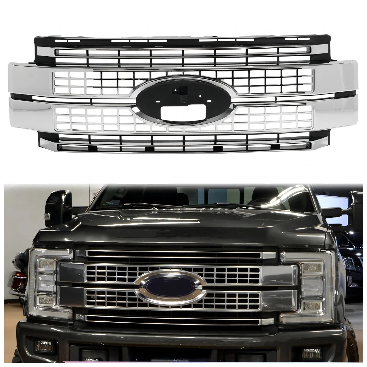 2017-2019 Ford Super Duty F250/F350 Platinum Grill - AutoLEDTech.com