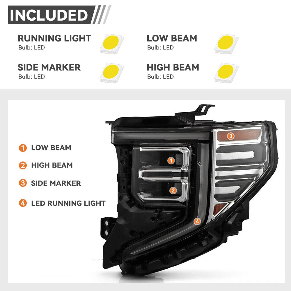 2019-2021 to 22+ GMC Sierra 1500 LED Headlight Conversion Harness Kit