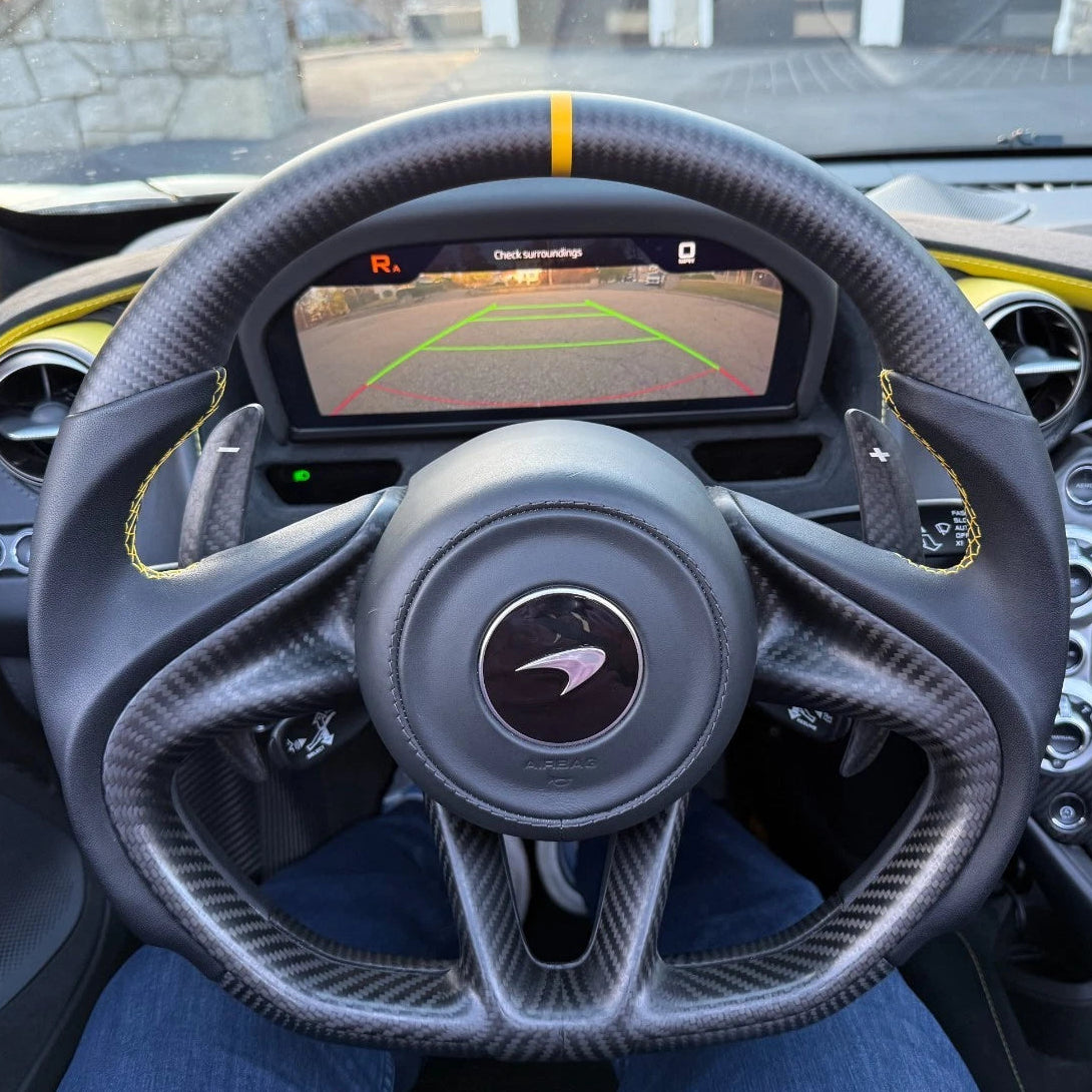 Mclaren 720S 765LT Custom Carbon Fiber Steering Wheel - AutoLEDTech.com