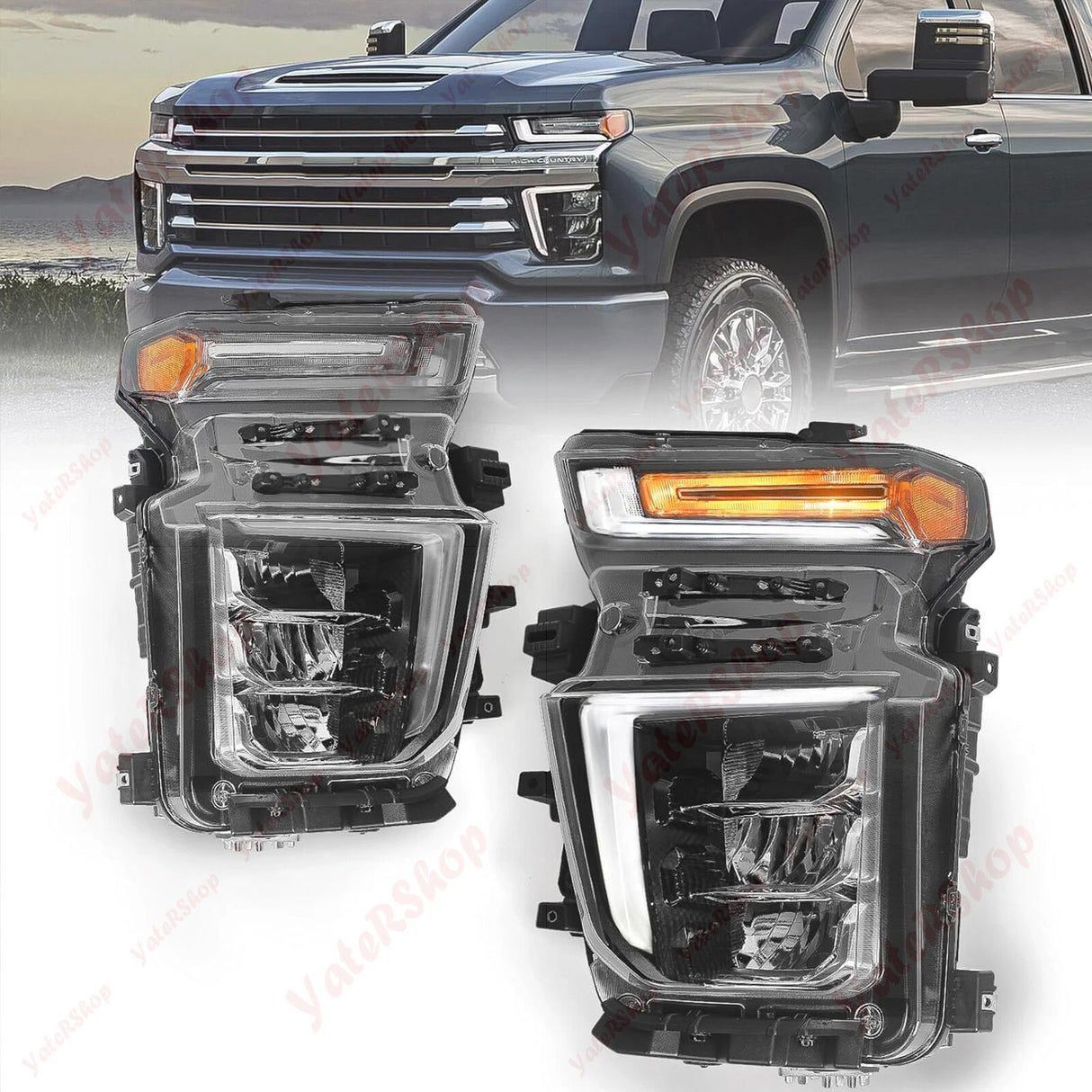 2020-2023 Chevy Silverado HD 2500 LED Headlight Conversion Harness Kit (Pair)