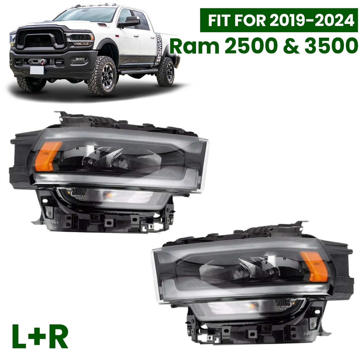 2019-2024 Ram HD LED Headlight Conversion Adapter Harness (Pair)