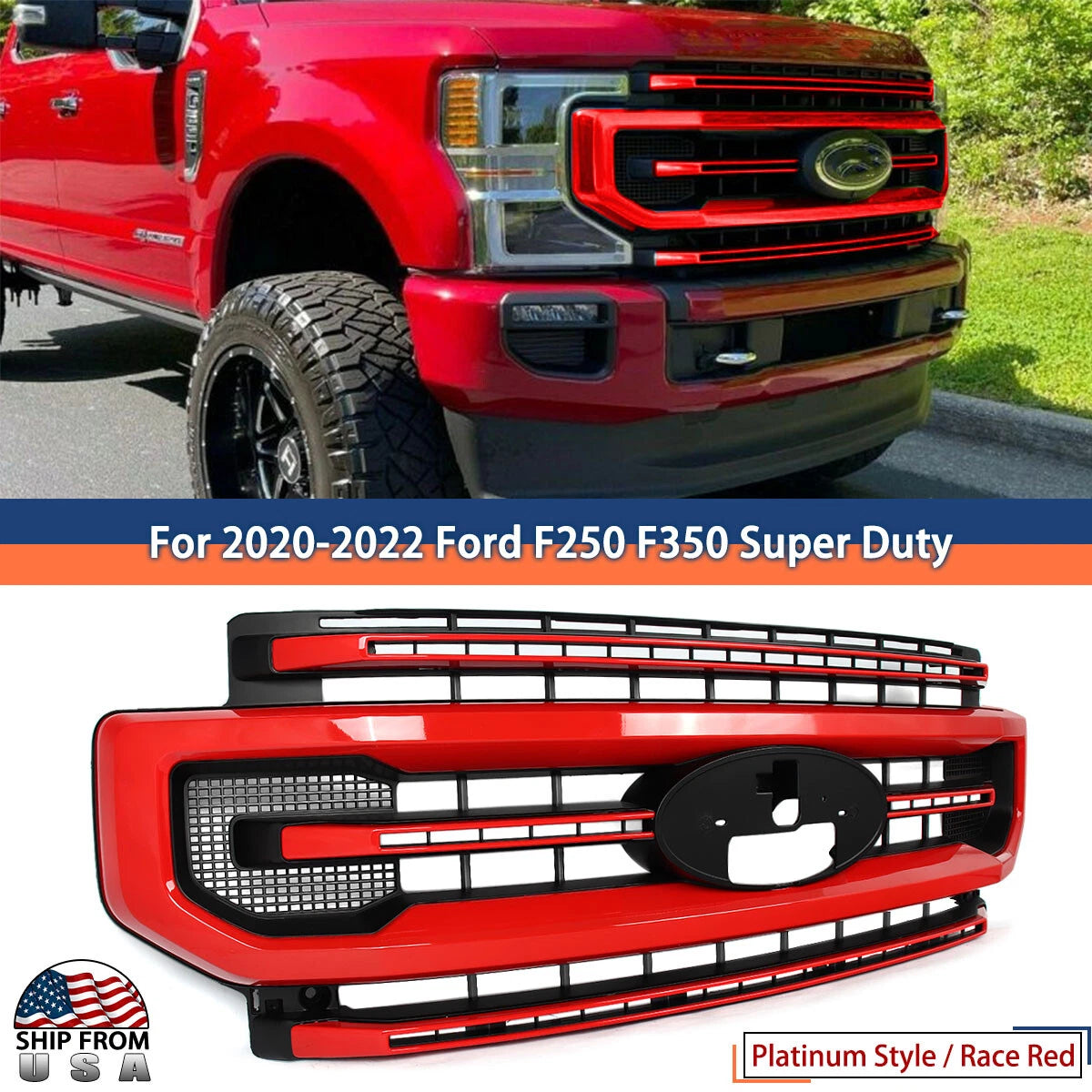 2020-2022 Ford Super Duty F250/F350 Platinum Grill - AutoLEDTech.com