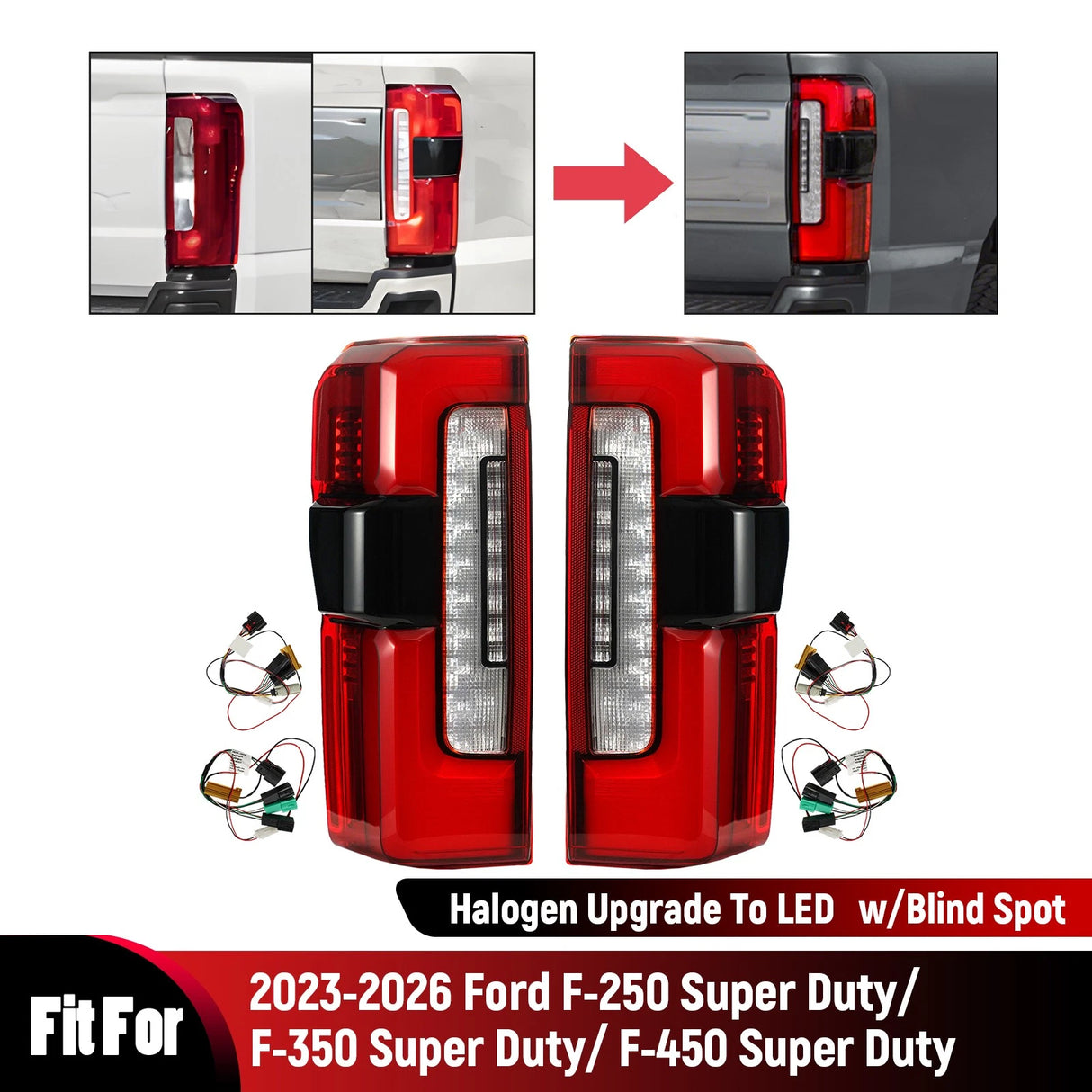 2023-2027+ Ford Super Duty Halogen to LED Tail Lights Upgrade