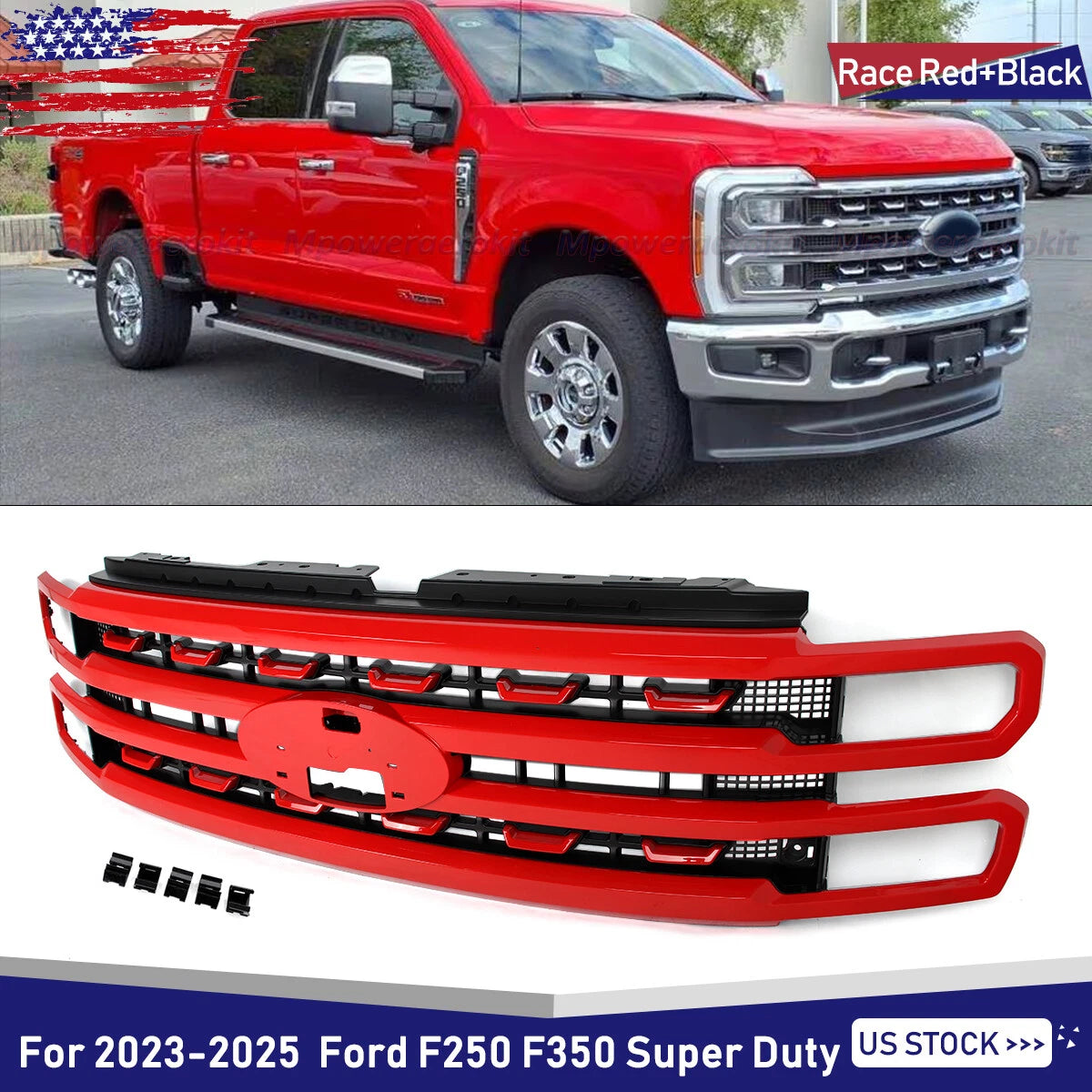 2023-2026+ Ford Super Duty F250/F350 Platinum Grill - AutoLEDTech.com