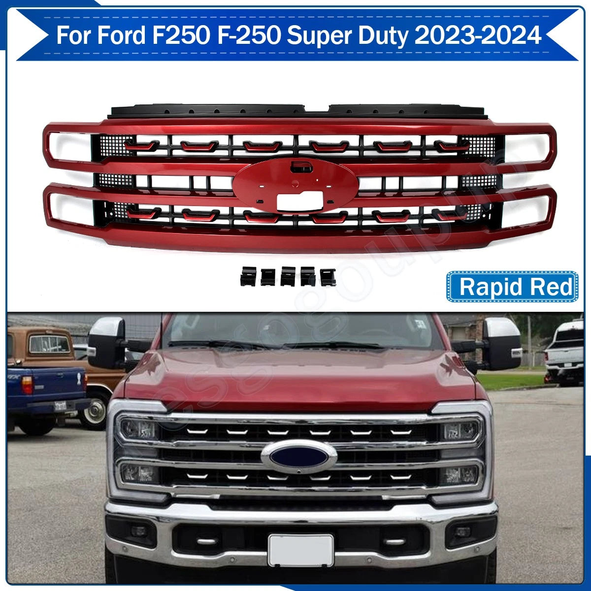 2023-2026+ Ford Super Duty F250/F350 Platinum Grill - AutoLEDTech.com