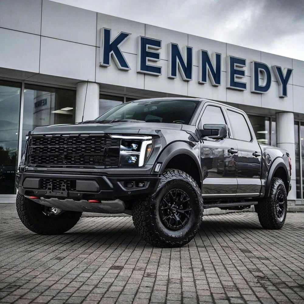 2021-2023 Ford F150/Raptor White/Amber LED DRL Headlights - 2024+ Style