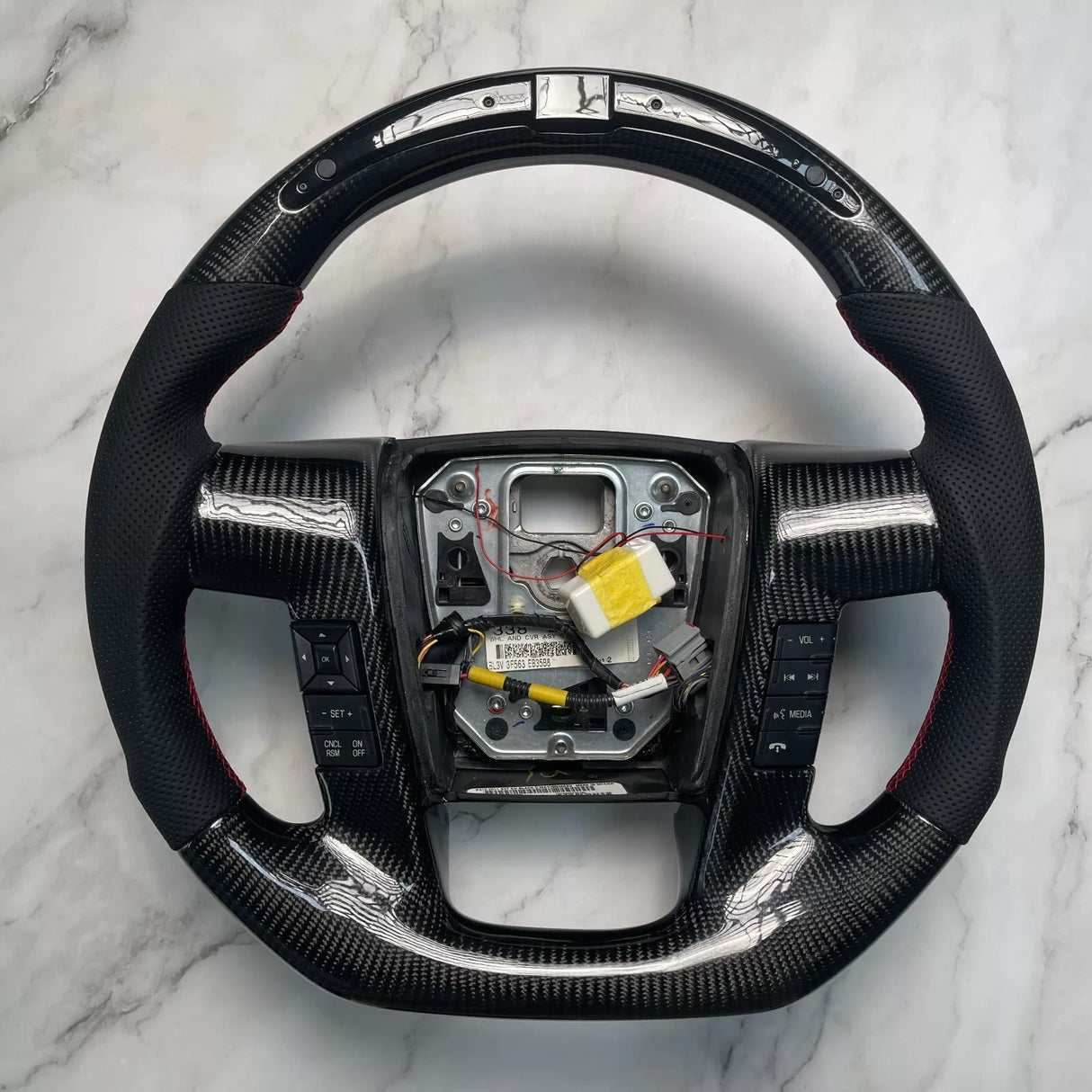 2009-2014 Ford Raptor & F150 Custom Carbon Fiber Steering Wheel w/ LED Display - AutoLEDTech.com