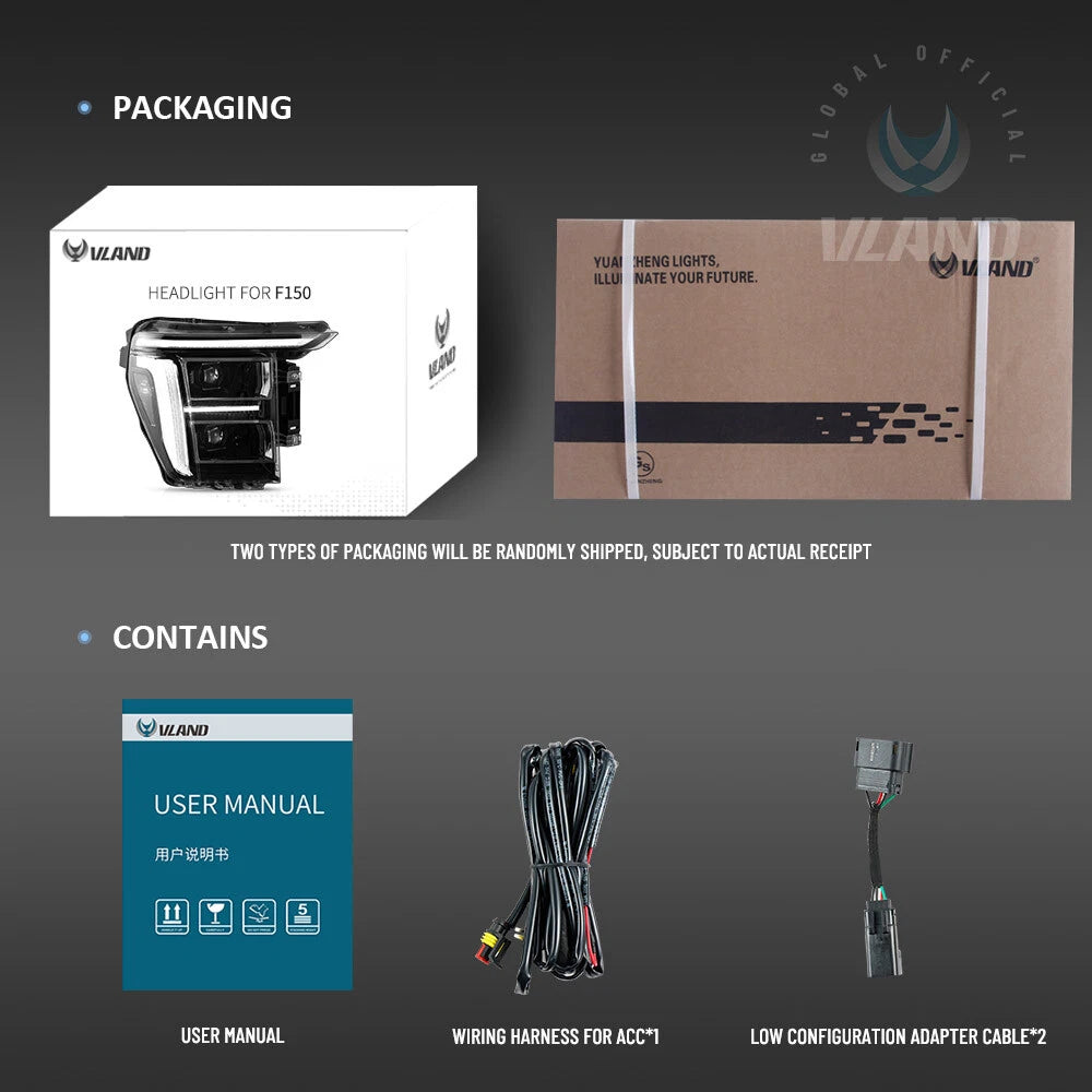 2021-2023 Ford F150 2024+ Style LED DRL Headlights