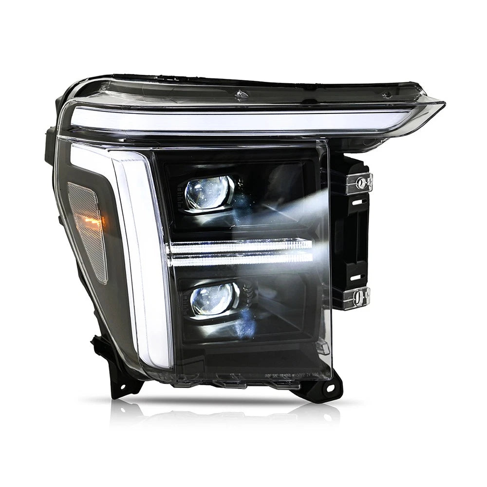 2021-2023 Ford F150/Raptor White/Amber LED DRL Headlights - 2024+ Style
