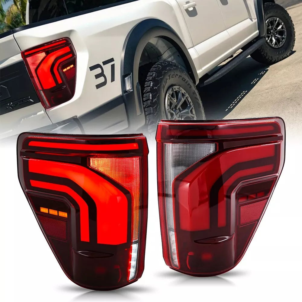2021-2026 Ford F150 & Raptor Red/Smoked 24+ Style LED Tail Lights - Fits all models