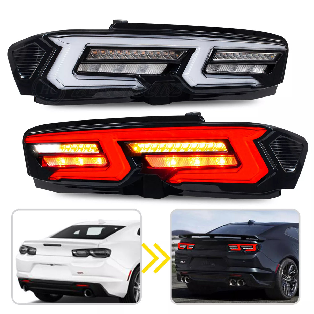 2019+ Chevy Camaro Clear Euro Style LED Tail Lights