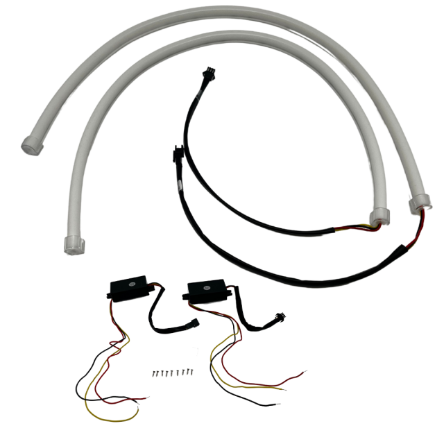 Sequential Switchback White/Amber LED DRL Tube Strips (12"-36")