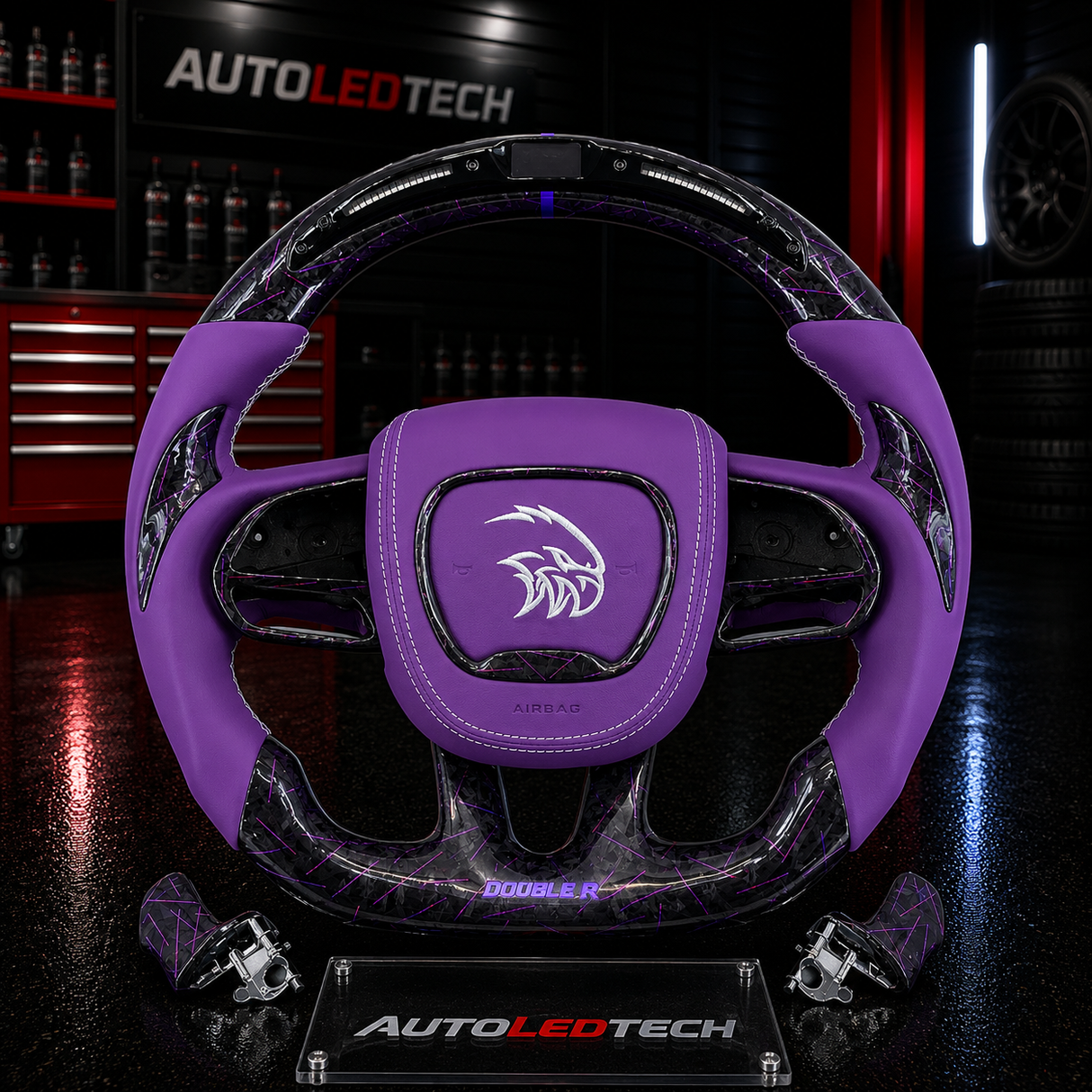 2014-2021 Jeep Trackhawk SRT Custom Carbon Fiber Steering Wheel w/ LED RPM Display
