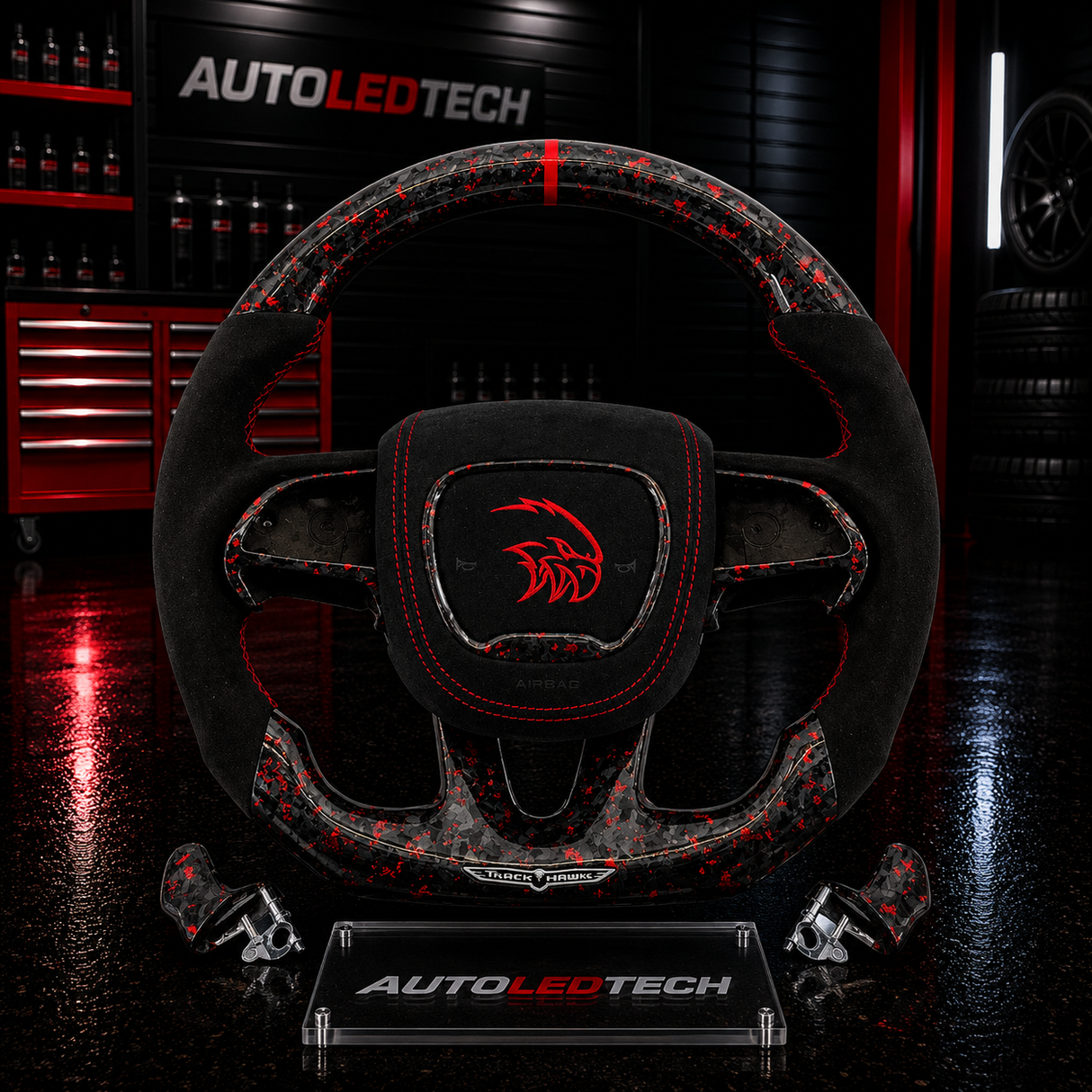 2014-2021 Jeep Trackhawk SRT Custom Carbon Fiber Steering Wheel w/ LED RPM Display