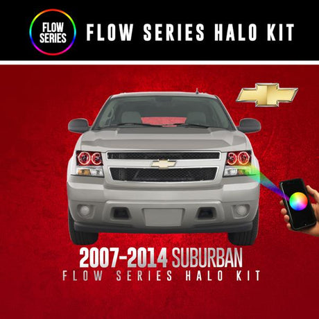 2007-2014 Chevrolet Suburban RGBW Color-Chasing LED Halo Kit LED headlight kit AutoLEDTech Oracle Lighting Trendz Flow Series RGBHaloKits OneUpLighting Morimoto