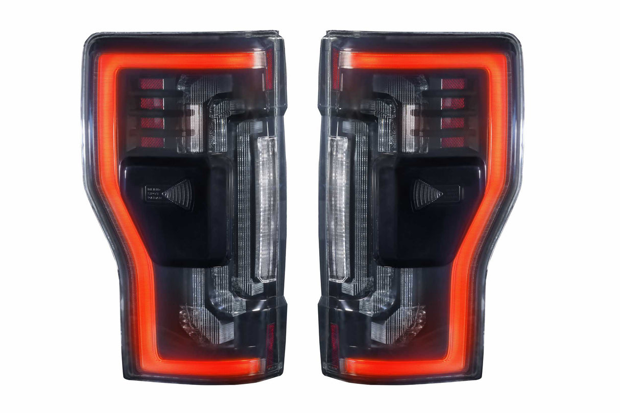 2017-2023 Ford Super Duty Red/Smoked LED Tail Lights - Fits all models LED headlight kit AutoLEDTech Oracle Lighting Trendz Flow Series RGBHaloKits OneUpLighting Morimoto
