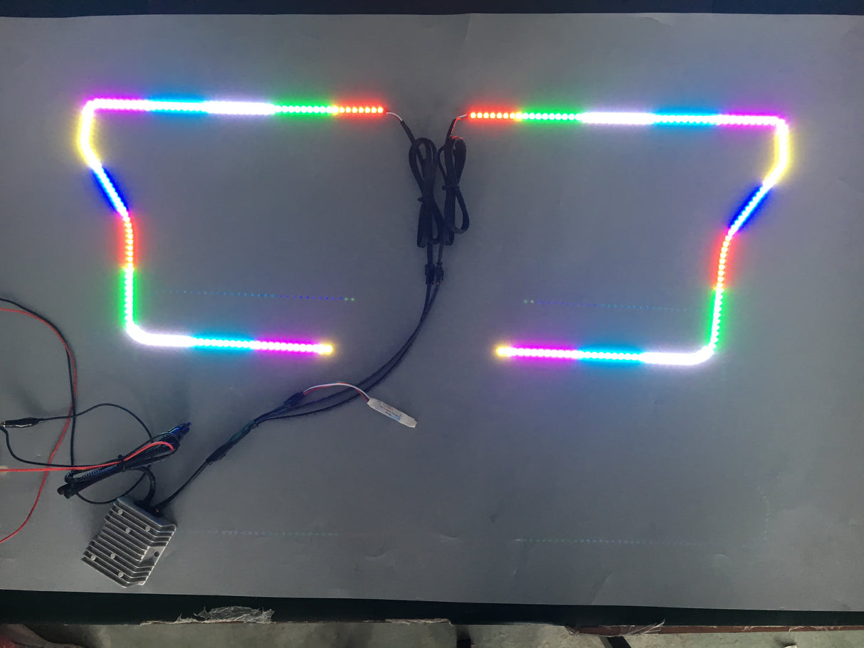 2015-2017 Ford F150 RGBW Color-Chasing LED Halo DRL Kit LED headlight kit AutoLEDTech Oracle Lighting Trendz Flow Series RGBHaloKits OneUpLighting Morimoto