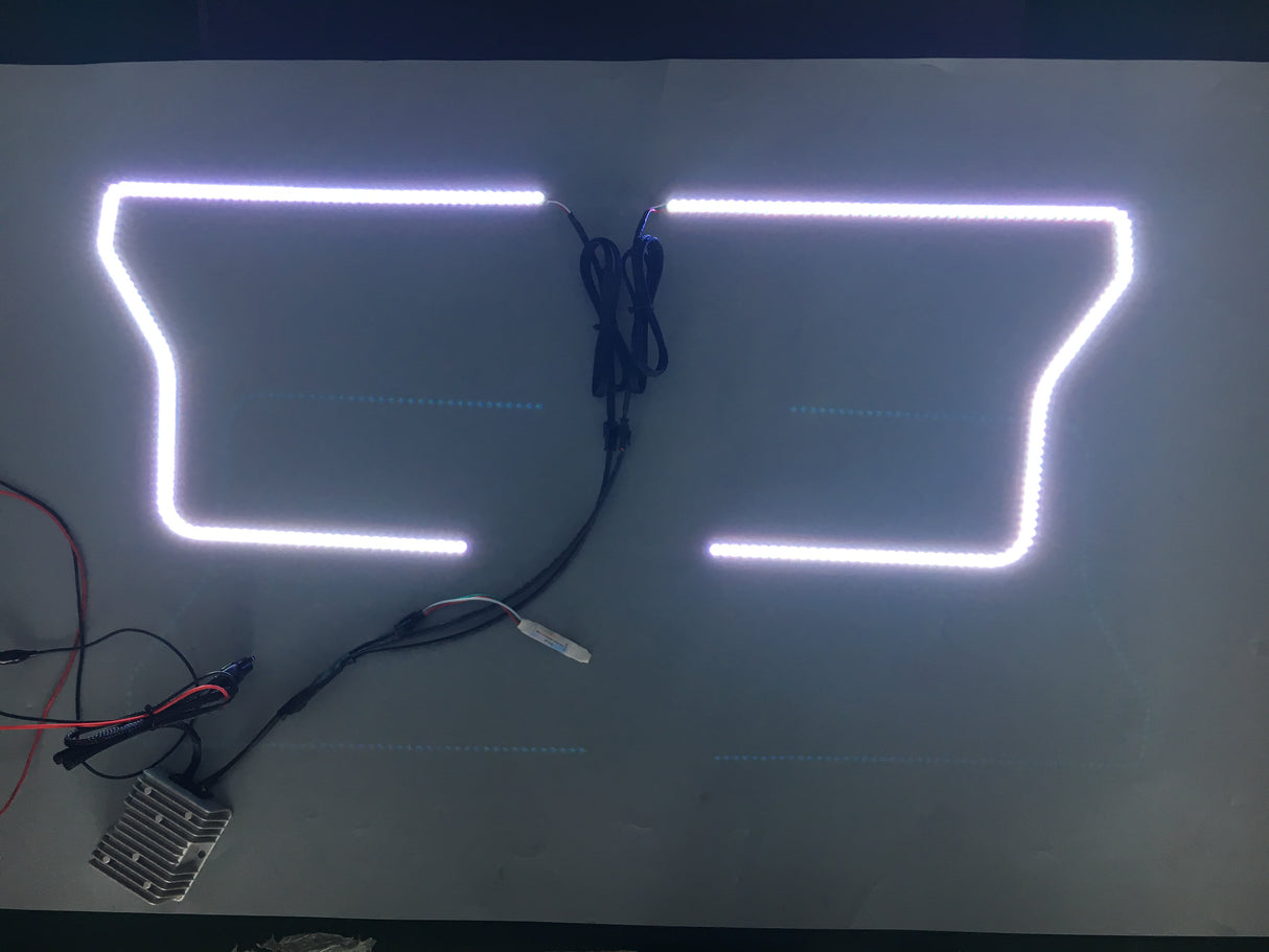 2015-2017 Ford F150 RGBW Color-Chasing LED Halo DRL Kit LED headlight kit AutoLEDTech Oracle Lighting Trendz Flow Series RGBHaloKits OneUpLighting Morimoto