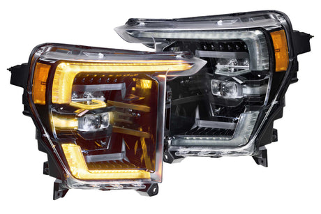 2021-2023+ Ford F-150 Amber LED DRL Projector Replacement Headlights (For Halogen/Reflector Models) LED headlight kit AutoLEDTech Oracle Lighting Trendz Flow Series RGBHaloKits OneUpLighting Morimoto