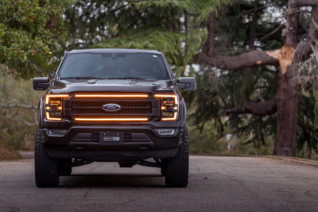 2021-2023+ Ford F-150 Amber LED DRL Projector Replacement Headlights (For Halogen/Reflector Models) LED headlight kit AutoLEDTech Oracle Lighting Trendz Flow Series RGBHaloKits OneUpLighting Morimoto