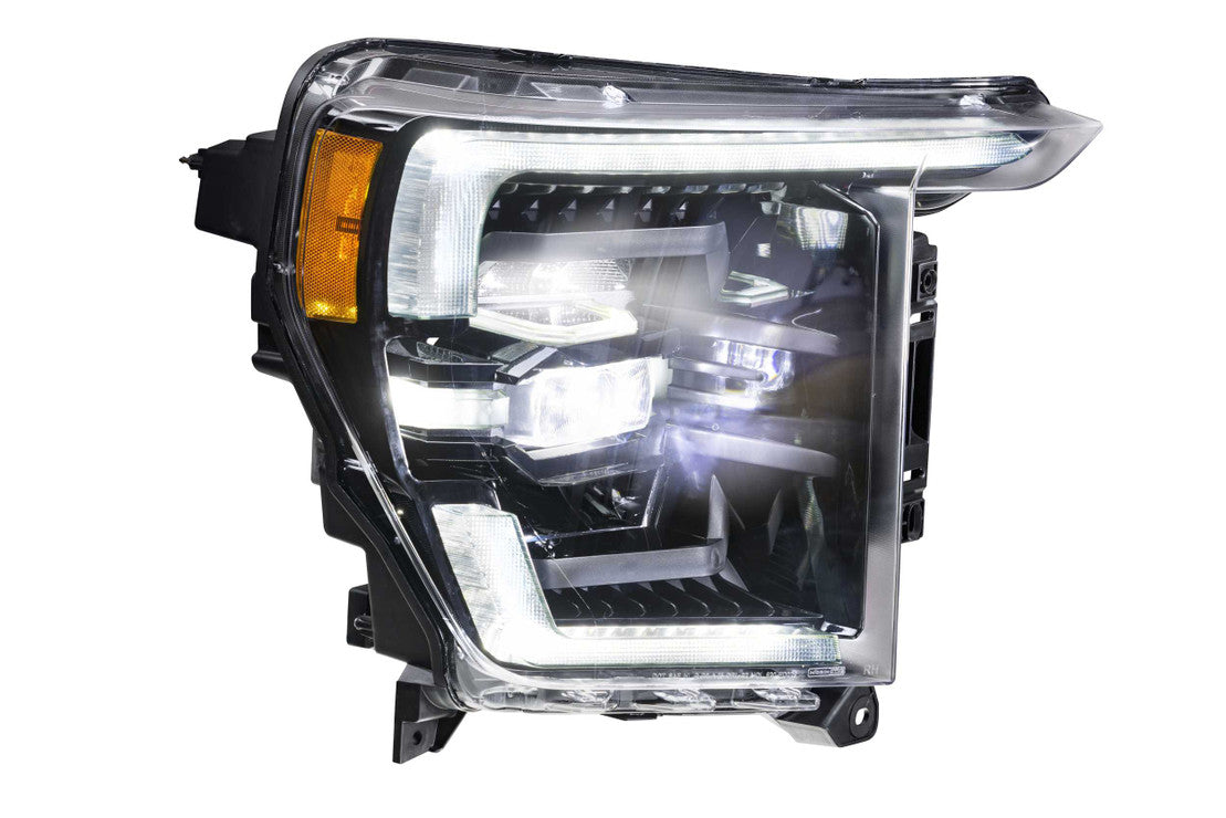 2021-2023+ Ford F-150 White LED DRL Projector Replacement Headlights (For Halogen/Reflector Models) LED headlight kit AutoLEDTech Oracle Lighting Trendz Flow Series RGBHaloKits OneUpLighting Morimoto