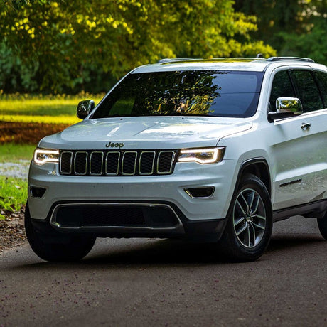 2014-2022 Jeep Grand Cherokee WK2 LED DRL Projector Replacement Headlights - Fits all models LED headlight kit AutoLEDTech Oracle Lighting Trendz Flow Series RGBHaloKits OneUpLighting Morimoto