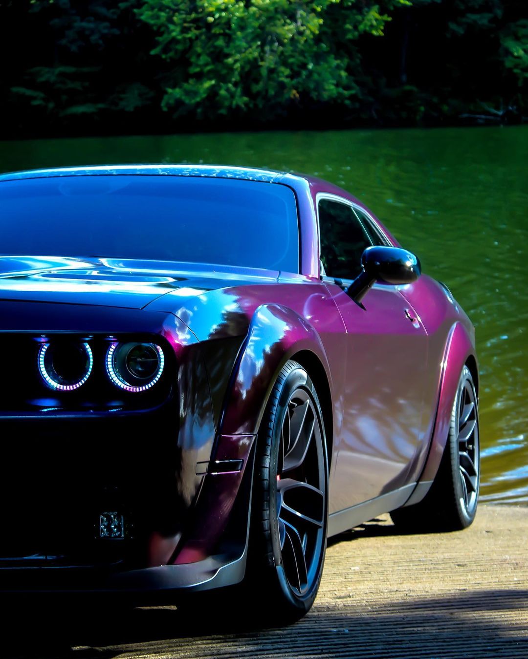 2015-2023 Dodge Challenger RGBW Color-Chasing LED Halo DRL Prebuilt Headlights (Flow Series) LED headlight kit AutoLEDTech Oracle Lighting Trendz Flow Series RGBHaloKits OneUpLighting Morimoto