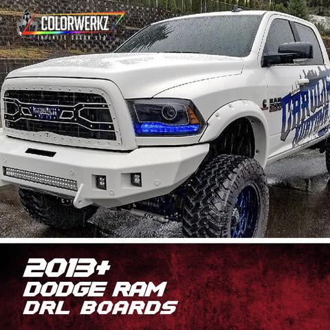 2013-2018 Dodge Ram 1500 2500 Color-Chasing/RGBW +A LED DRL Boards LED headlight kit AutoLEDTech Oracle Lighting Trendz Flow Series RGBHaloKits OneUpLighting Morimoto