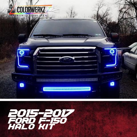 2015-2017 Ford F150 RGBW Color-Chasing LED Halo DRL Kit LED headlight kit AutoLEDTech Oracle Lighting Trendz Flow Series RGBHaloKits OneUpLighting Morimoto