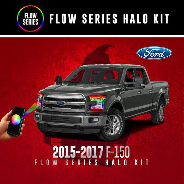 2015-2017 Ford F150 RGBW Color-Chasing LED Halo DRL Kit LED headlight kit AutoLEDTech Oracle Lighting Trendz Flow Series RGBHaloKits OneUpLighting Morimoto