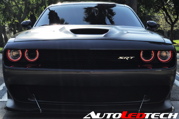 2015-2023 Dodge Challenger WATERPROOF RGBW Color-Chasing Exterior Halo Kit (Flow Series) LED headlight kit AutoLEDTech Oracle Lighting Trendz Flow Series RGBHaloKits OneUpLighting Morimoto