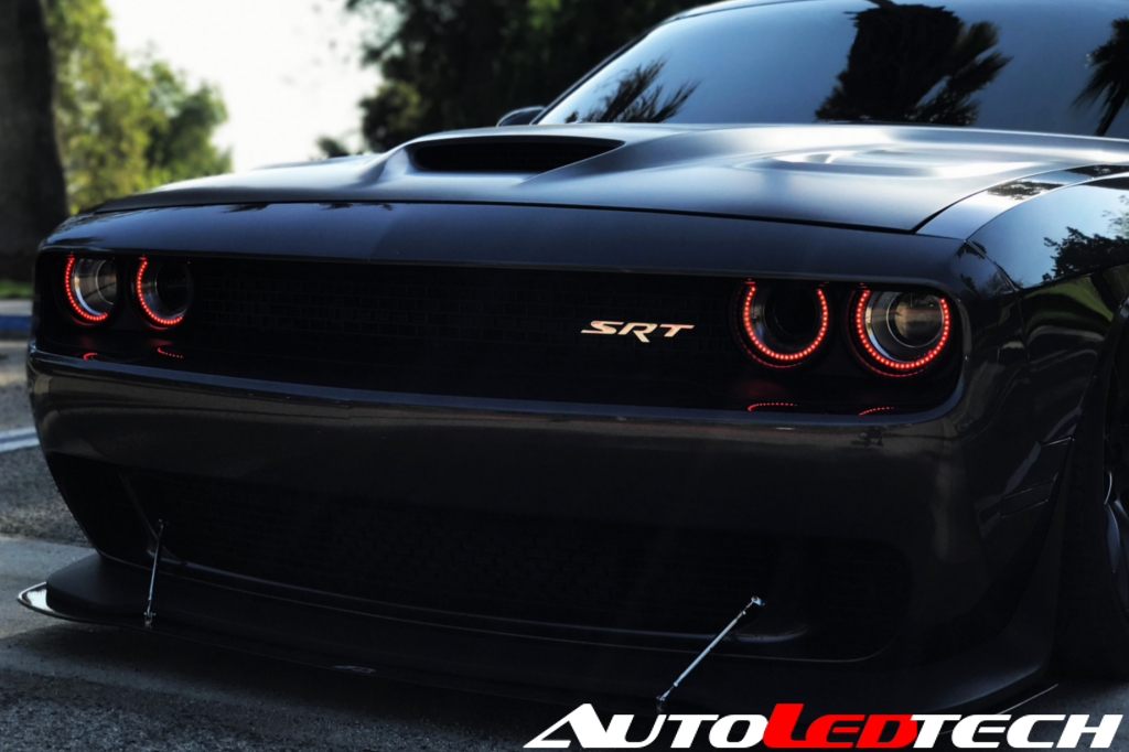 2015-2023 Dodge Challenger WATERPROOF RGBW Color-Chasing Exterior Halo Kit (Flow Series) LED headlight kit AutoLEDTech Oracle Lighting Trendz Flow Series RGBHaloKits OneUpLighting Morimoto