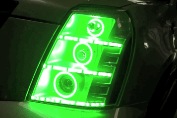 2007-2014 Cadillac Escalade Color-Chasing Halo Kit LED headlight kit AutoLEDTech Oracle Lighting Trendz Flow Series RGBHaloKits OneUpLighting Morimoto