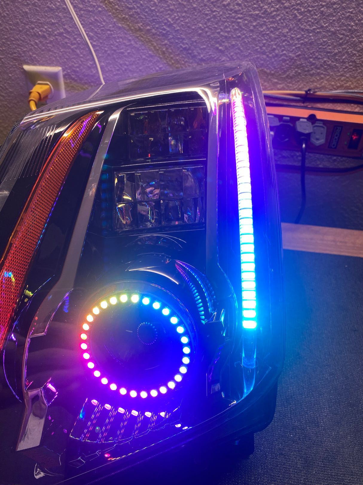 2008-2015 Cadillac CTS & CTS-V RGBW Color-Chasing LED Halo DRL Headlights LED headlight kit AutoLEDTech Oracle Lighting Trendz Flow Series RGBHaloKits OneUpLighting Morimoto