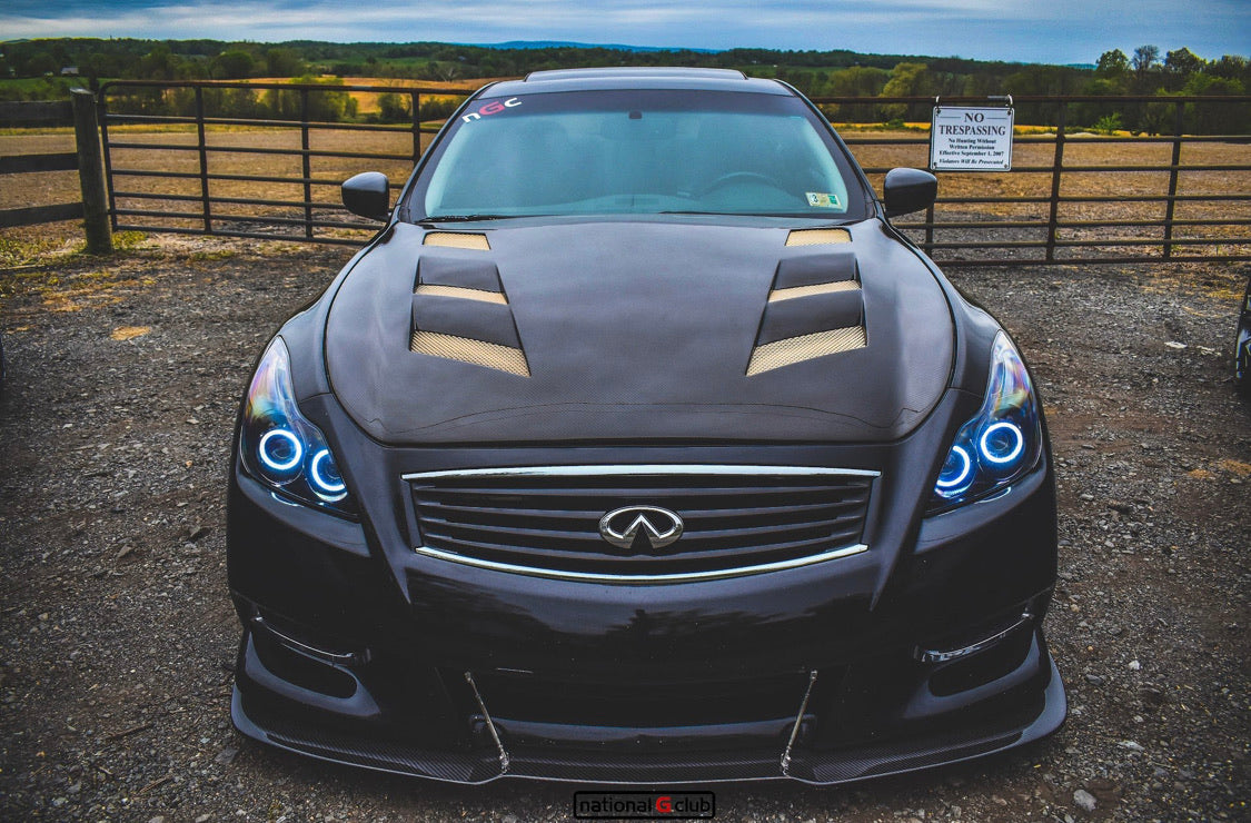 2008-2015 Infiniti G37/Q60 Coupe RGBW Color-Chasing LED Halo Prebuilt Headlights (Flow Series) LED headlight kit AutoLEDTech Oracle Lighting Trendz Flow Series RGBHaloKits OneUpLighting Morimoto