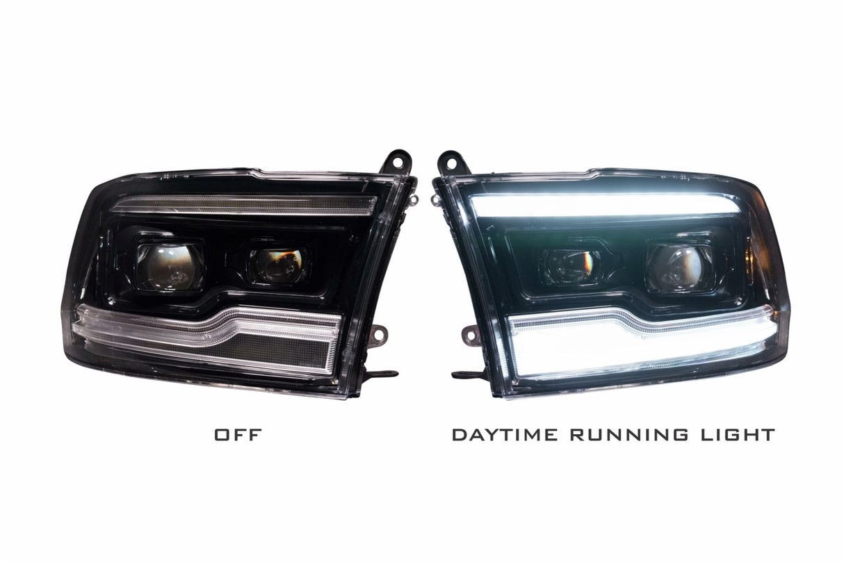 2009-2018 Dodge Ram 1500 2500 HD LED DRL Projector Headlight Assemblies LED headlight kit AutoLEDTech Oracle Lighting Trendz Flow Series RGBHaloKits OneUpLighting Morimoto