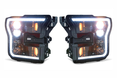 2016-2020 Ford Raptor & F150 White or Amber LED DRL Projector Headlight Assemblies LED headlight kit AutoLEDTech Oracle Lighting Trendz Flow Series RGBHaloKits OneUpLighting Morimoto