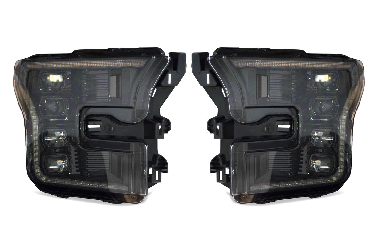 2016-2020 Ford Raptor & F150 White or Amber LED DRL Projector Headlight Assemblies LED headlight kit AutoLEDTech Oracle Lighting Trendz Flow Series RGBHaloKits OneUpLighting Morimoto