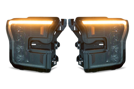 2016-2020 Ford Raptor & F150 White or Amber LED DRL Projector Headlight Assemblies LED headlight kit AutoLEDTech Oracle Lighting Trendz Flow Series RGBHaloKits OneUpLighting Morimoto